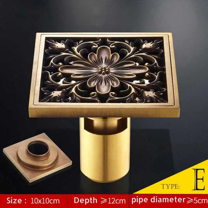 Antique brass fish style shower drain bathroom floor drainer