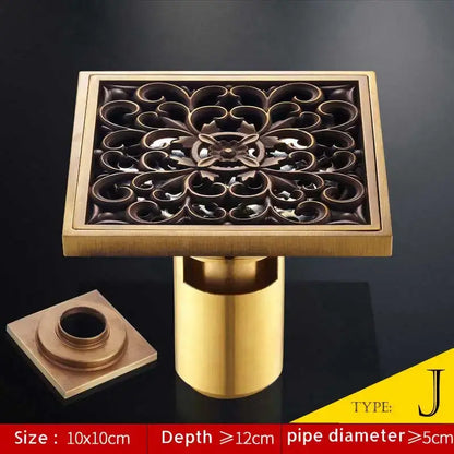 Antique brass fish style shower drain bathroom floor drainer