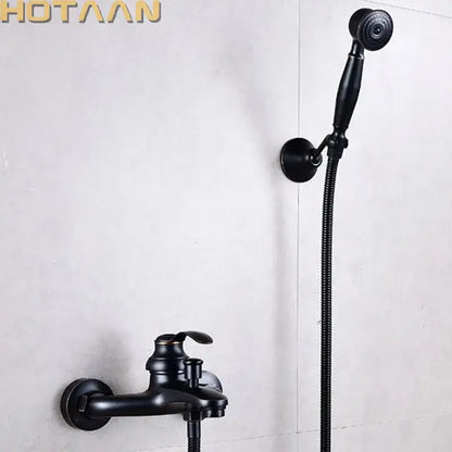Antique brass ornate hand held shower head kit for bathroom