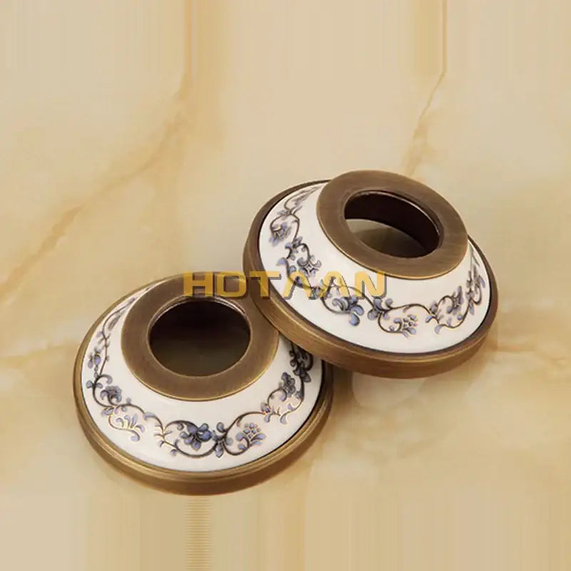 Antique brass vintage shower head kit bathroom faucet with ceramic handles