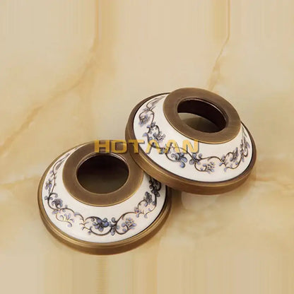 Antique brass vintage shower head kit bathroom faucet with ceramic handles