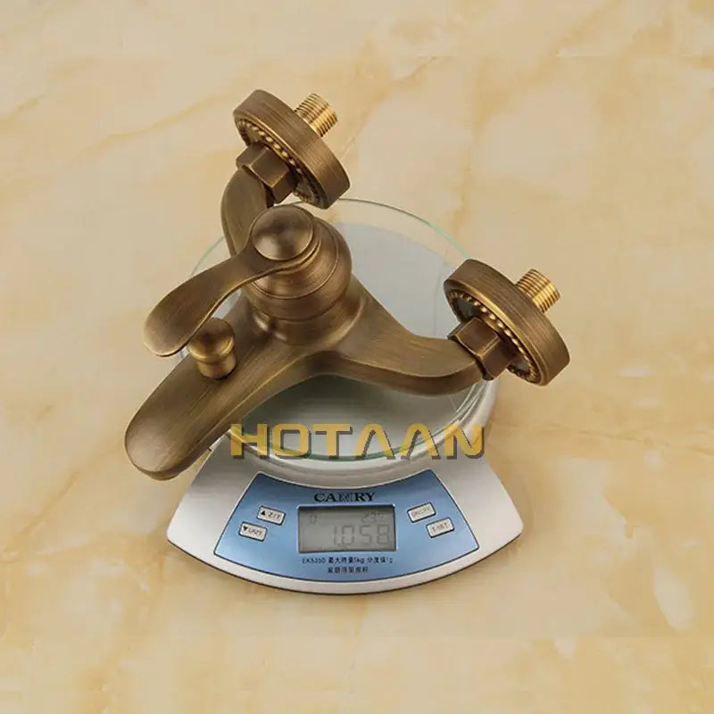 Antique brass ornate shower head kit bathroom vintage faucet