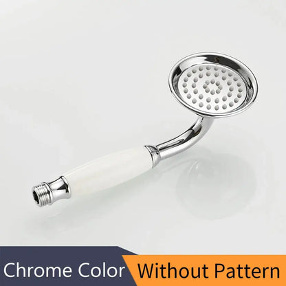 Antique brass and white ceramic hand held shower bathroom faucet