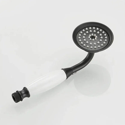 Antique brass and white ceramic hand held shower bathroom faucet