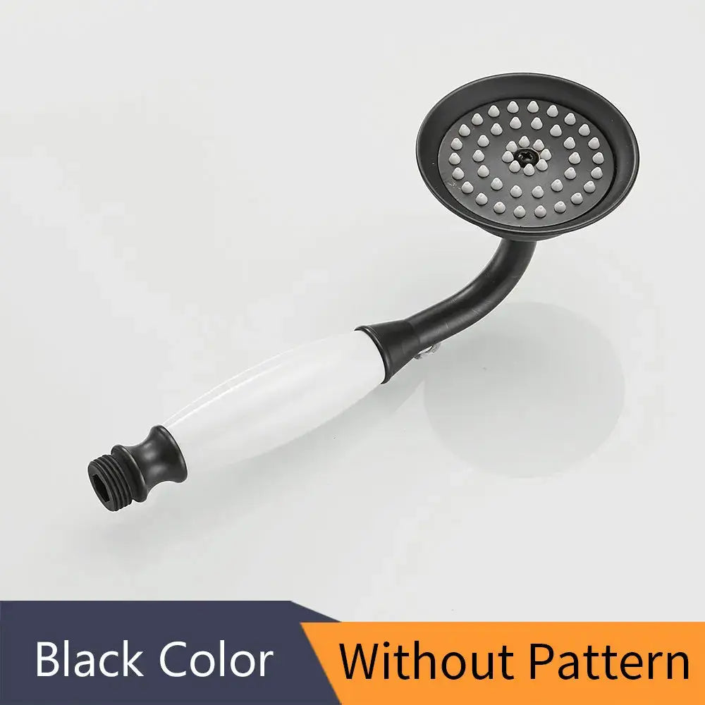 Antique brass and white ceramic hand held shower bathroom faucet