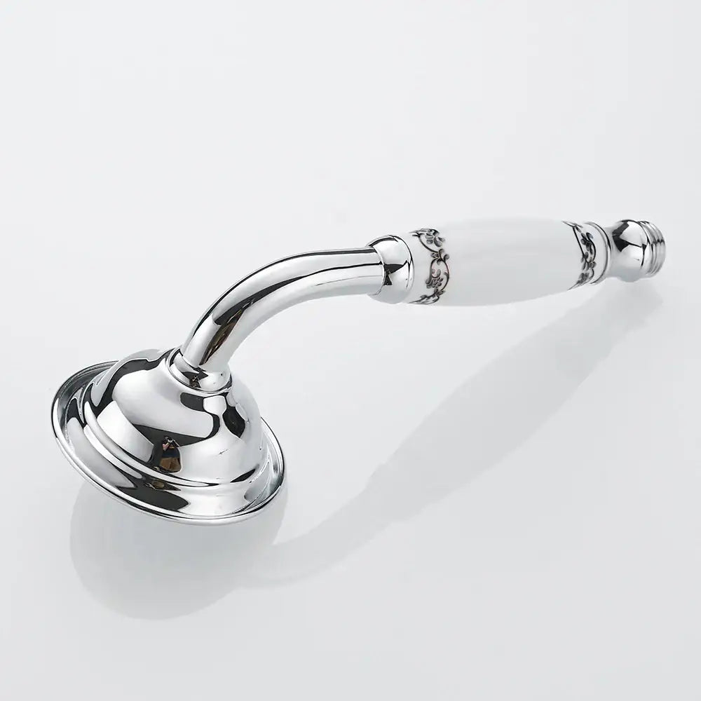 Antique brass and white ceramic hand held shower bathroom faucet