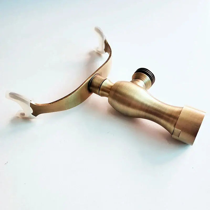 Antique brass dual arm hand shower holder bracket bathroom wall mount