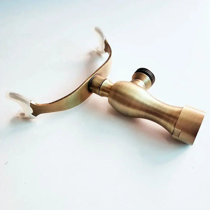 Antique brass dual arm hand shower holder bracket bathroom wall mount