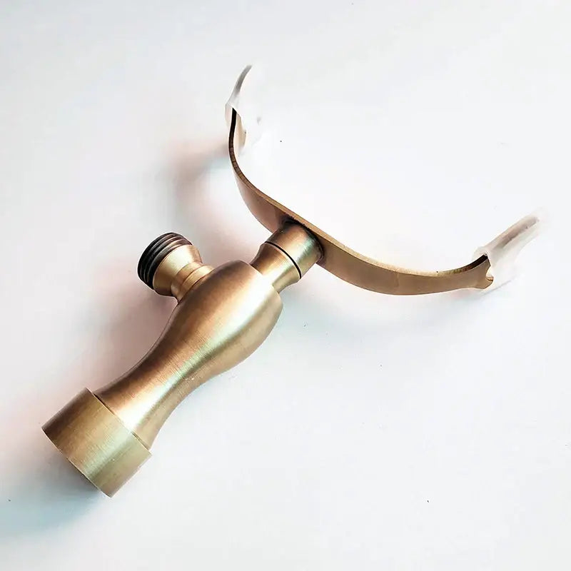 Antique brass dual arm hand shower holder bracket bathroom wall mount