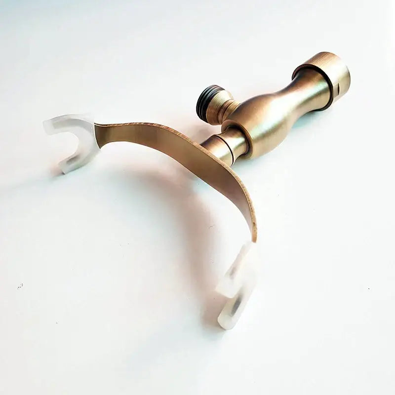 Antique brass dual arm hand shower holder bracket bathroom wall mount