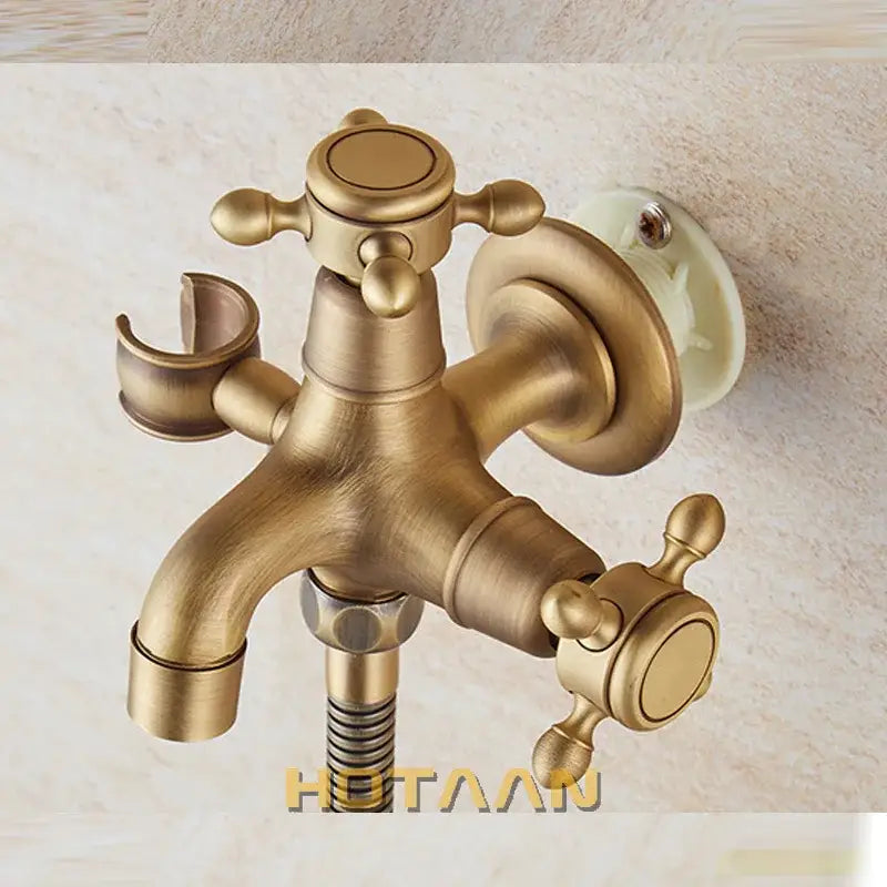 Antique brass handheld bidet sprayer set for bathroom