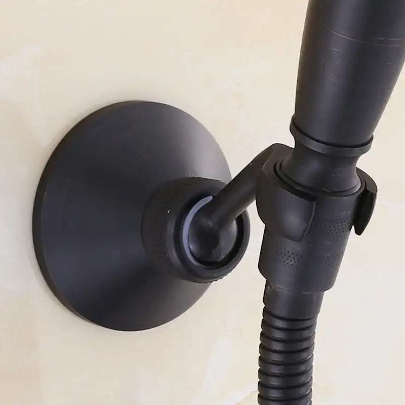 Antique brass handheld shower holder swivel mount for bathroom