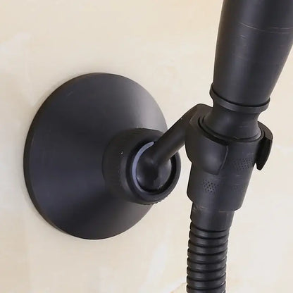 Antique brass handheld shower holder swivel mount for bathroom