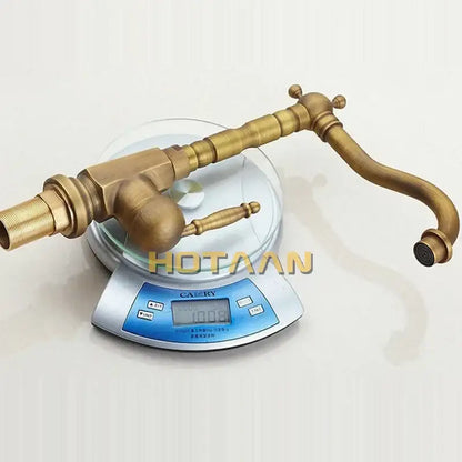 Antique brass kitchen faucet with 360 swivel basin sink mixer tap