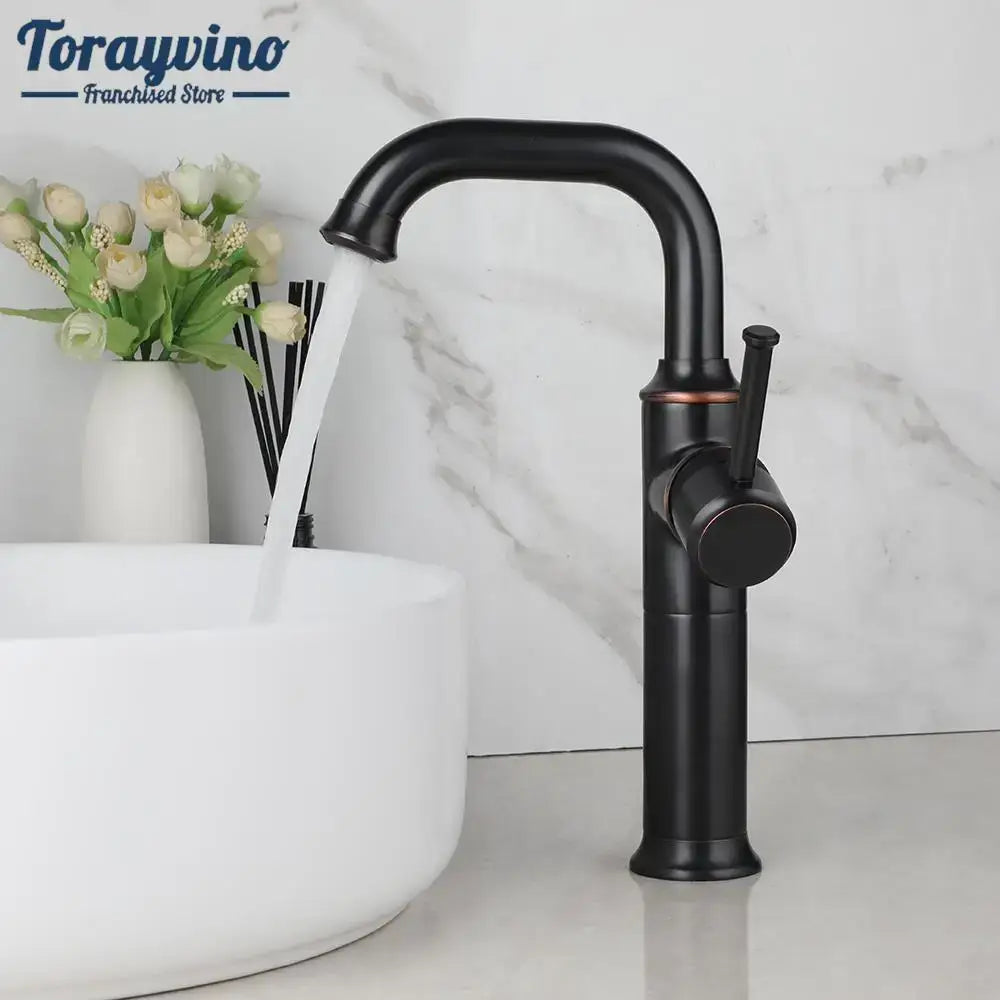 Antique brass & oil rubbed bronze bathroom faucet mixer tap