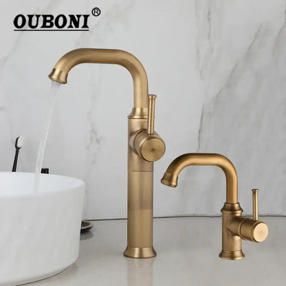Antique brass & oil rubbed bronze bathroom faucet mixer tap