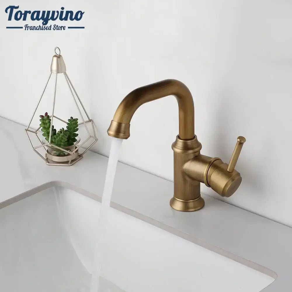 Antique brass & oil rubbed bronze bathroom faucet mixer tap