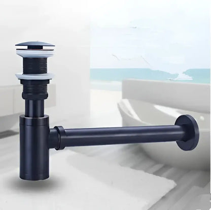 Modern antique brass bathroom sink drain kit with white seals