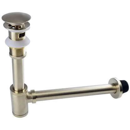 Modern antique brass bathroom sink drain kit with white seals