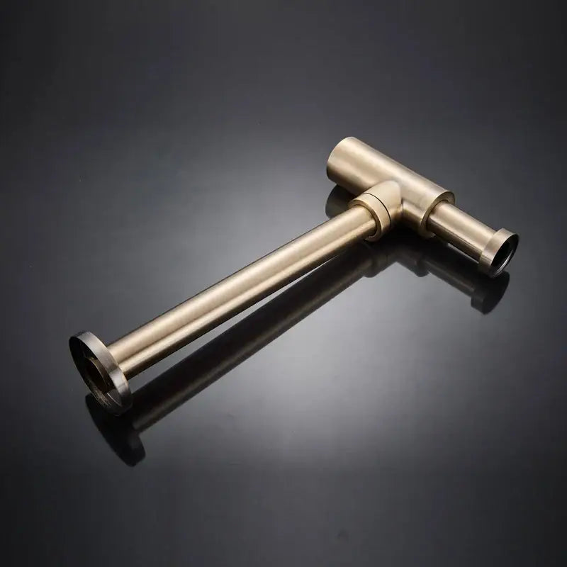 Modern matte black brass round siphon p-trap bathroom vanity drain