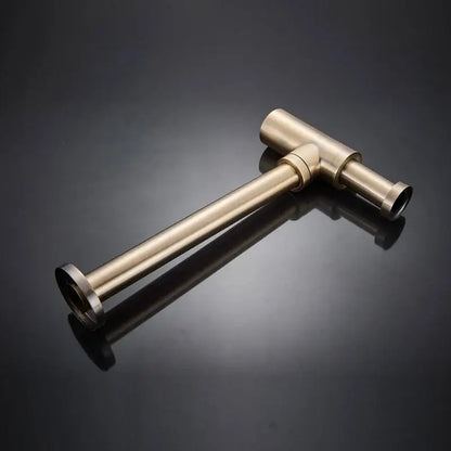 Modern matte black brass round siphon p-trap bathroom vanity drain