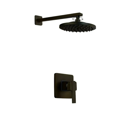 Antique brass round rainfall shower faucet set bathroom fixtures