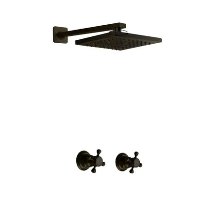 Antique brass round rainfall shower faucet set bathroom fixtures