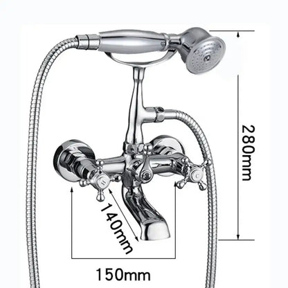 Antique brass shower faucet kit with handheld spray bathroom faucet