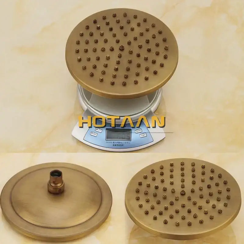 Antique brass shower faucet set with rainhead bathroom hand sprayer