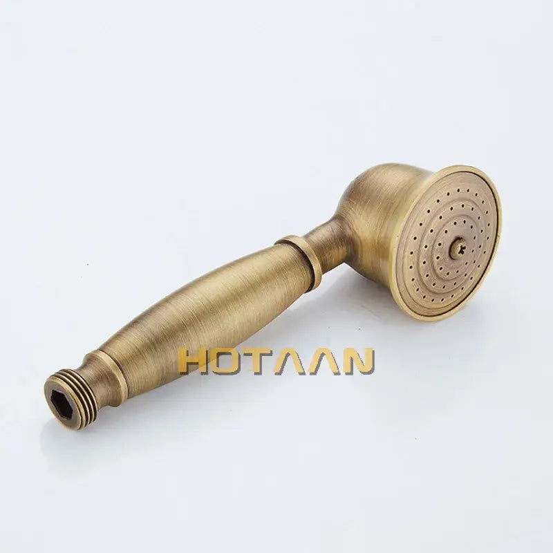 Antique brass shower faucet set with rainhead bathroom hand shower