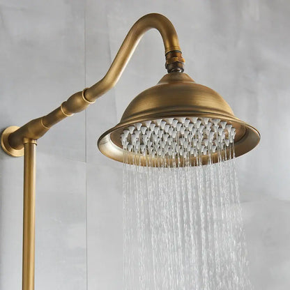 Vintage antique brass shower faucet with ceramic hand spray bathroom