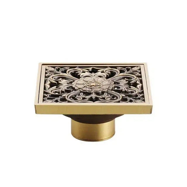 Antique brass shower floor drain bathroom waste strainer