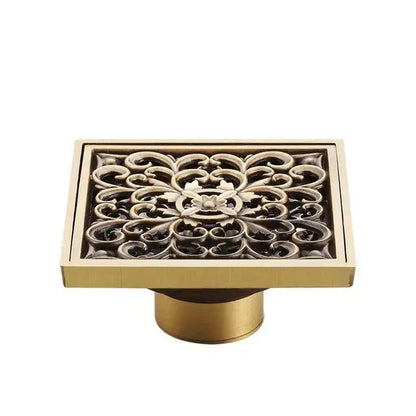 Antique brass shower floor drain bathroom waste strainer