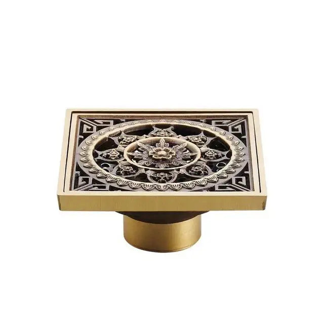 Antique brass shower floor drain bathroom waste strainer
