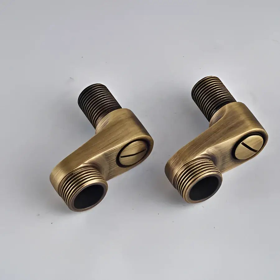 Antique brass shower set with ceramic handheld sprayer for bathroom