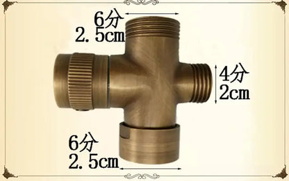 Antique brass shower set with handheld sprayer – bathroom kit