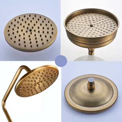 Antique brass shower set with rainfall head and handshower bathroom