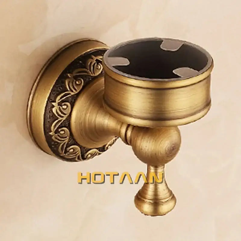 Antique brass soap holder with white marble – bathroom soap dish
