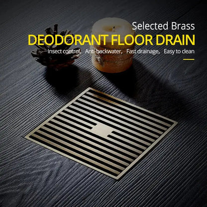 Antique brass square bath drain strainer bathroom slatted floor grate