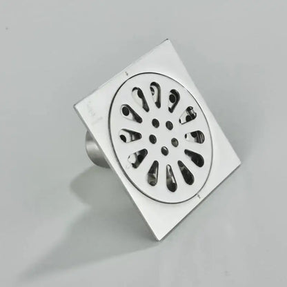 Antique brass square fish carved floor drain bathroom strainer