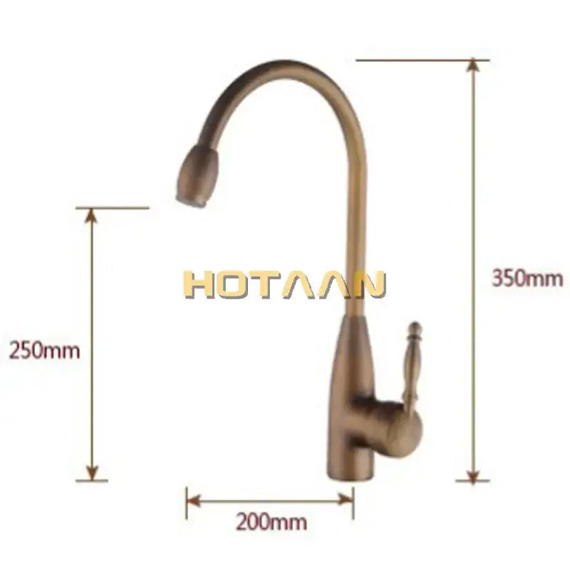 Antique brass basin mixer tap kitchen faucet with swivel spout