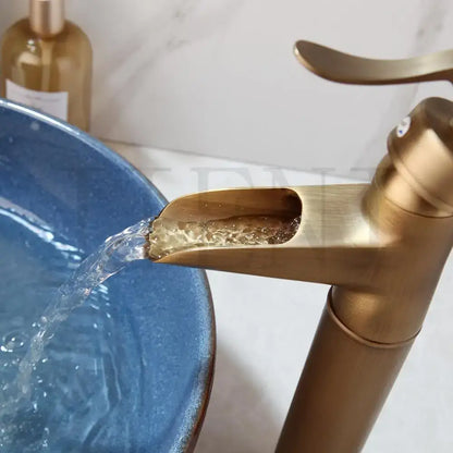Antique brass swivel bathroom faucet with crystal handle