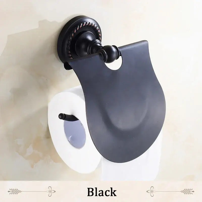 Antique brass toilet paper holder – bathroom ornate rope detail