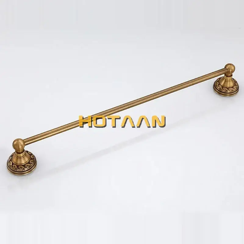Antique brass ornate scrollwork single bar towel holder bathroom rack