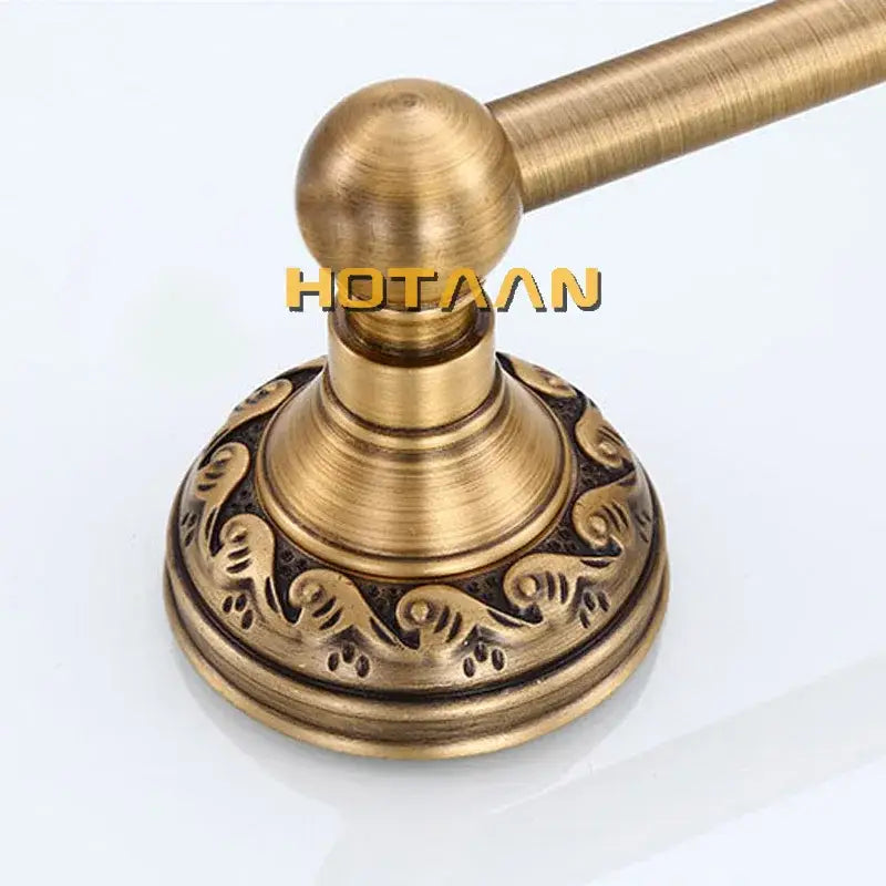 Antique brass ornate scrollwork single bar towel holder bathroom rack