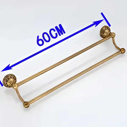 Antique brass floral single bar towel holder bathroom rack