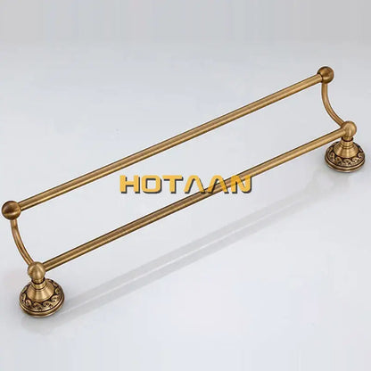 Antique brass floral single bar towel holder bathroom rack