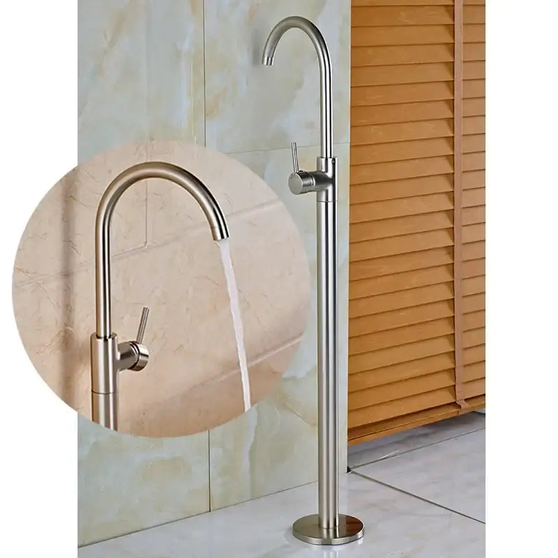Antique brass swivel spout tub faucet with handheld shower bathroom