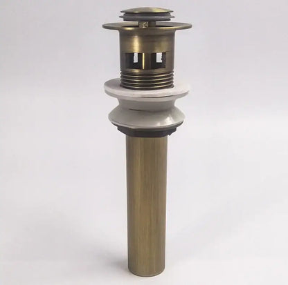 Engraved antique brass vessel sink drain bathroom accessory