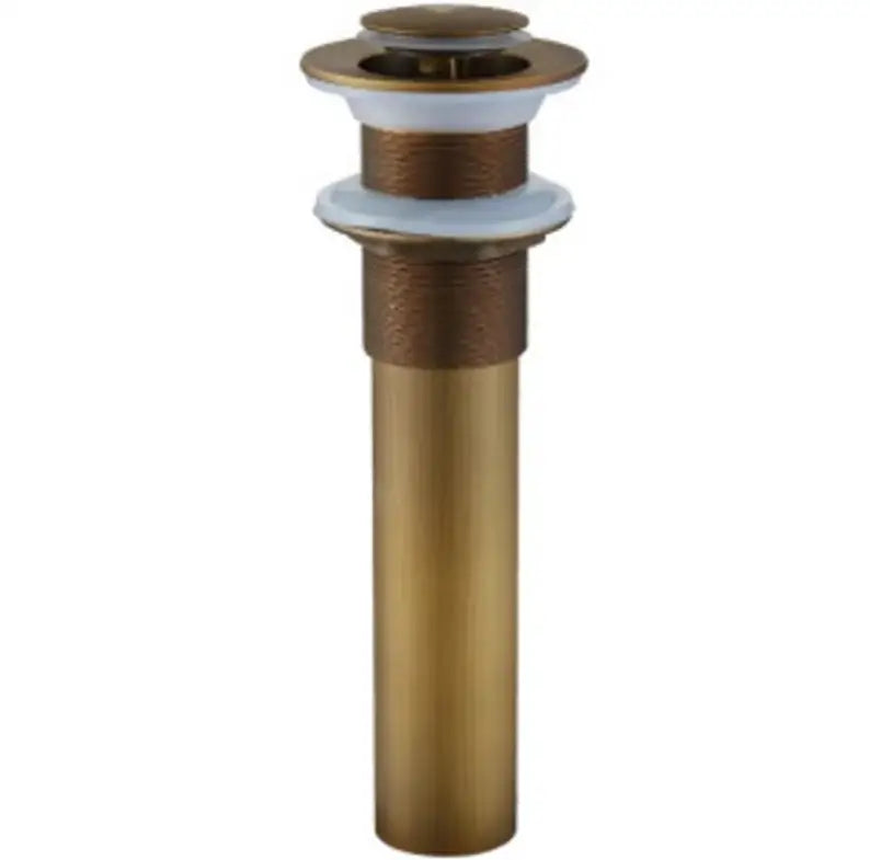 Engraved antique brass vessel sink drain bathroom accessory